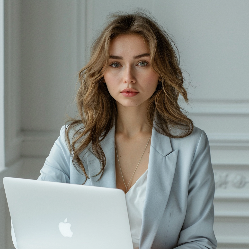 Itinai.com russian woman in white and light blue clothes is s 700c5aae 19bd 4db5 b56c fb184b9d3d97 3